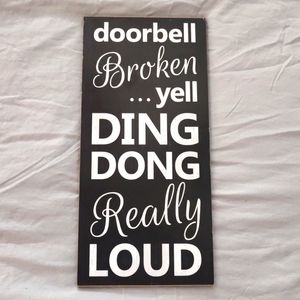 New wood door wreath sign